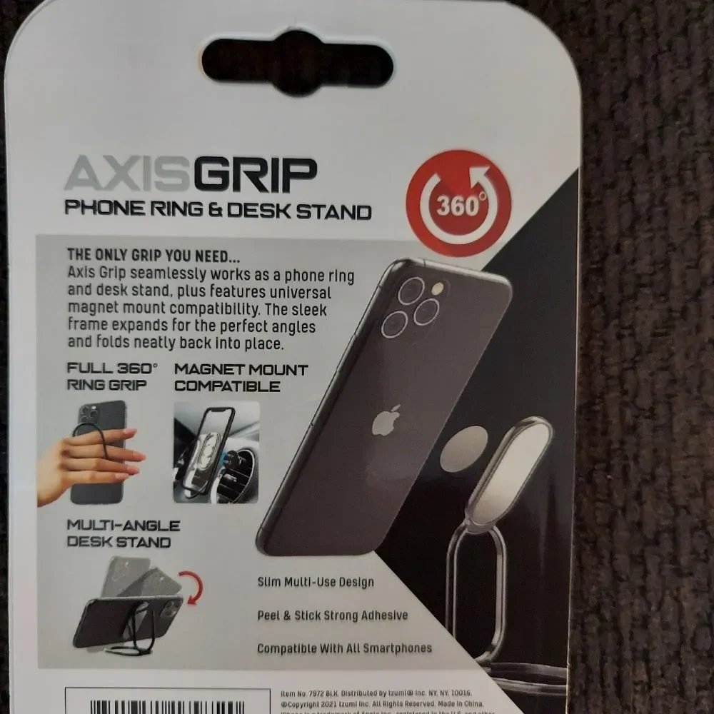 Tzumi Axis Grip Universal Smartphone Ring Holder & Desk Stand